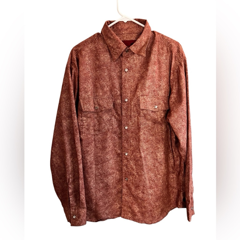 MBX Artsy Pearl Snap Suede Long Sleeve Western Shirt - Size Large UNISEX